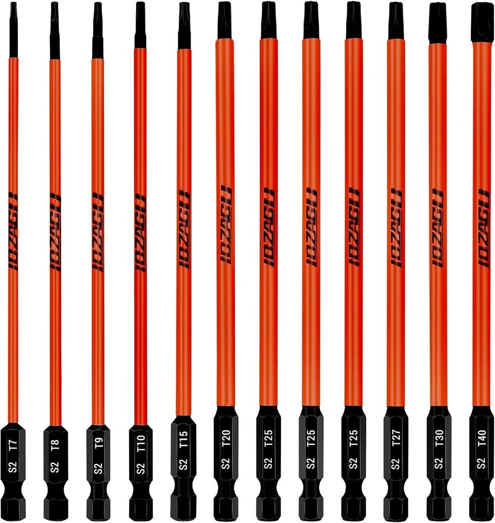 12Pcs Long Torx Bit Set 6-Inch (152mm)